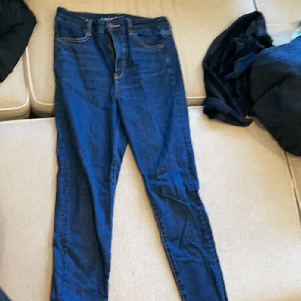 AE dark blue skinny jeans - Picture 2 of 5